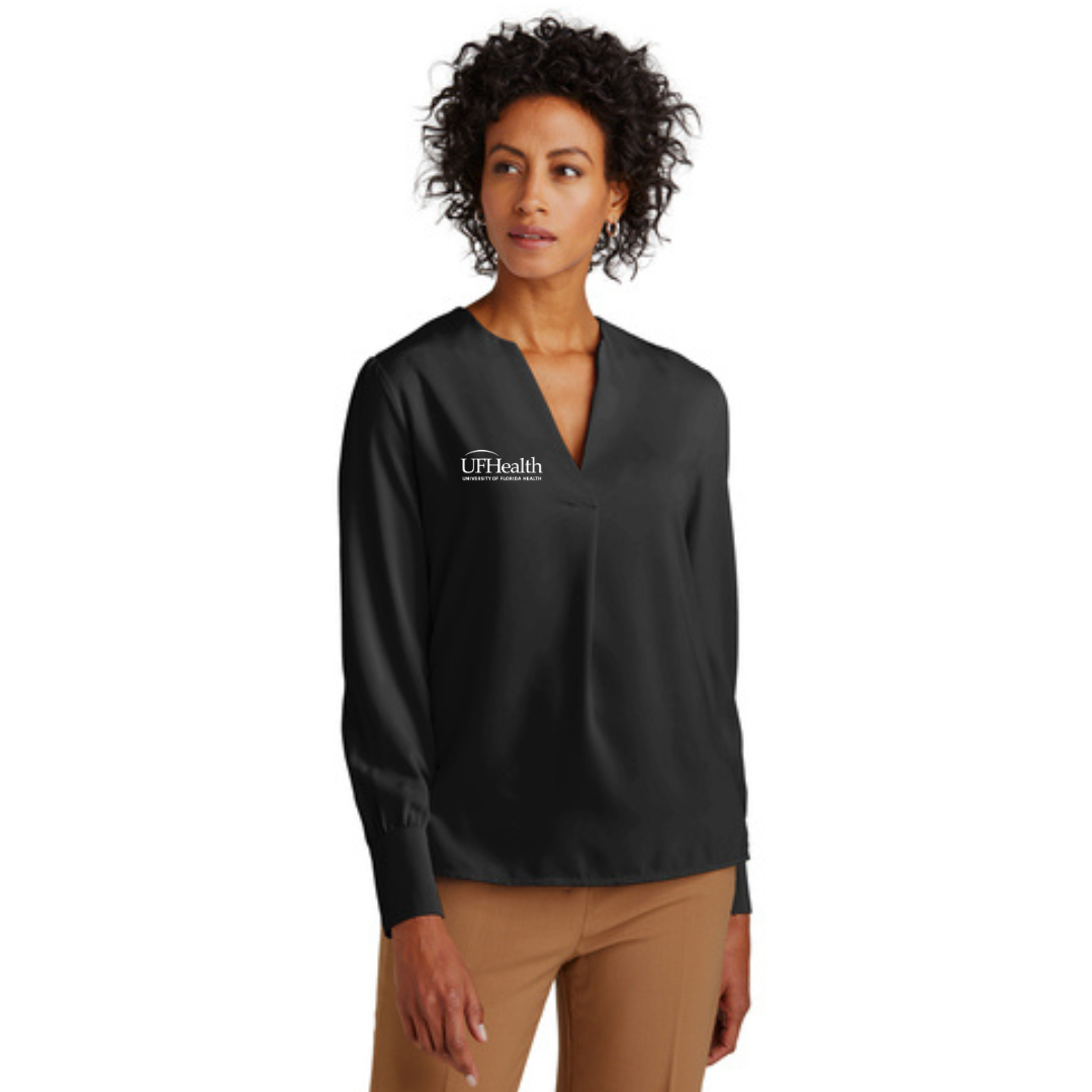 Women’s Open-Neck Satin Blouse